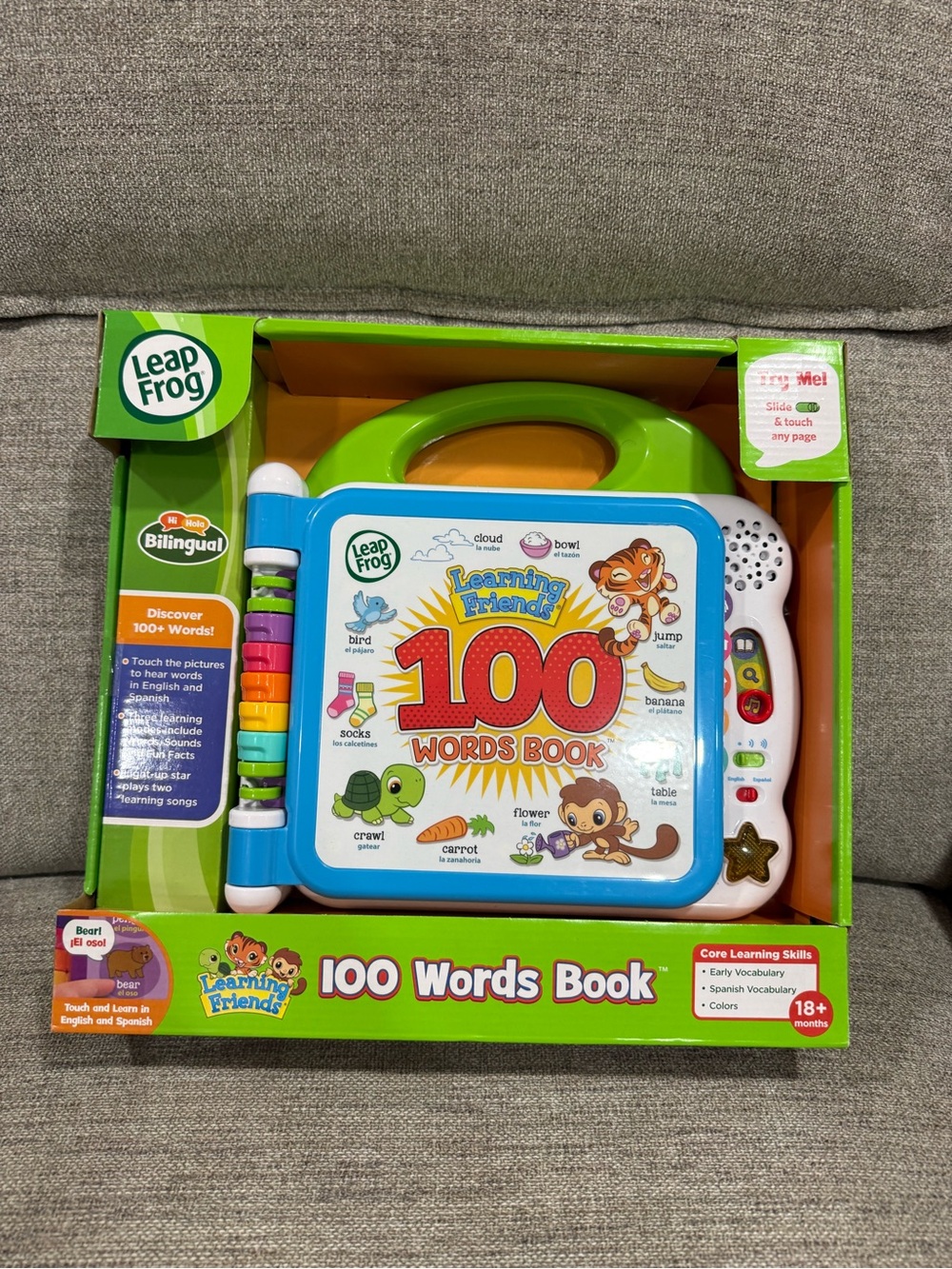 LeapFrog Learning Friends 100 Words Book Bilingual English Spanish New in box